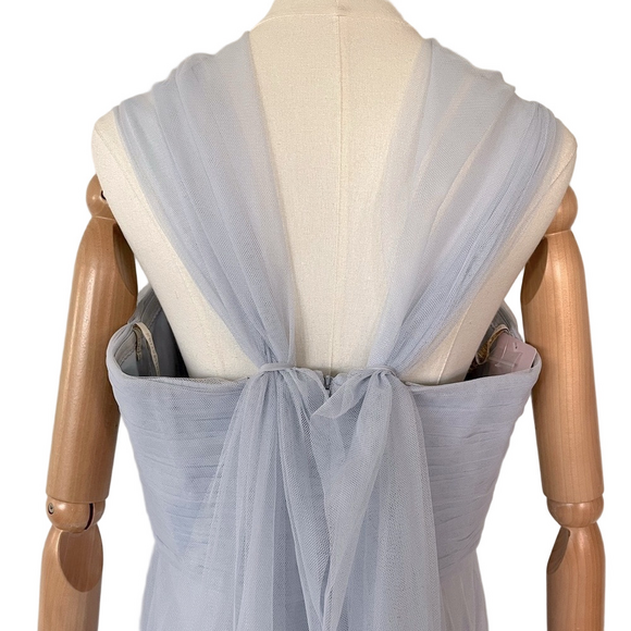 Jenny Yoo Strapless Dress Tulle Mock Neck Light Blue Size 16 New - Picture 4 of 11